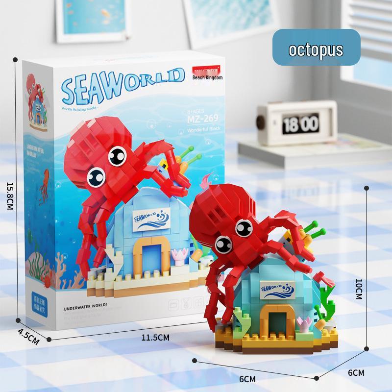 Compatible with Lechaochao Lechuang Shark Model Marine Life Building Blocks Toy for Kids