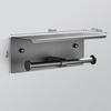 Gunmetal Grey Stainless Steel Wall-Mounted Toilet Paper Holder with Storage Rack