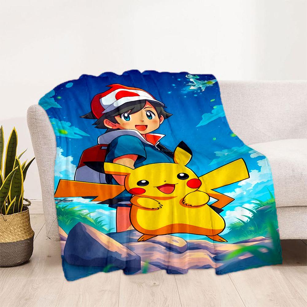 Pikachu Trainer Celebration Blanket Soft & Cozy Perfect for Office Bedding Livingroom for All Seasons Modern Unique Gift for Family and Friends Campin