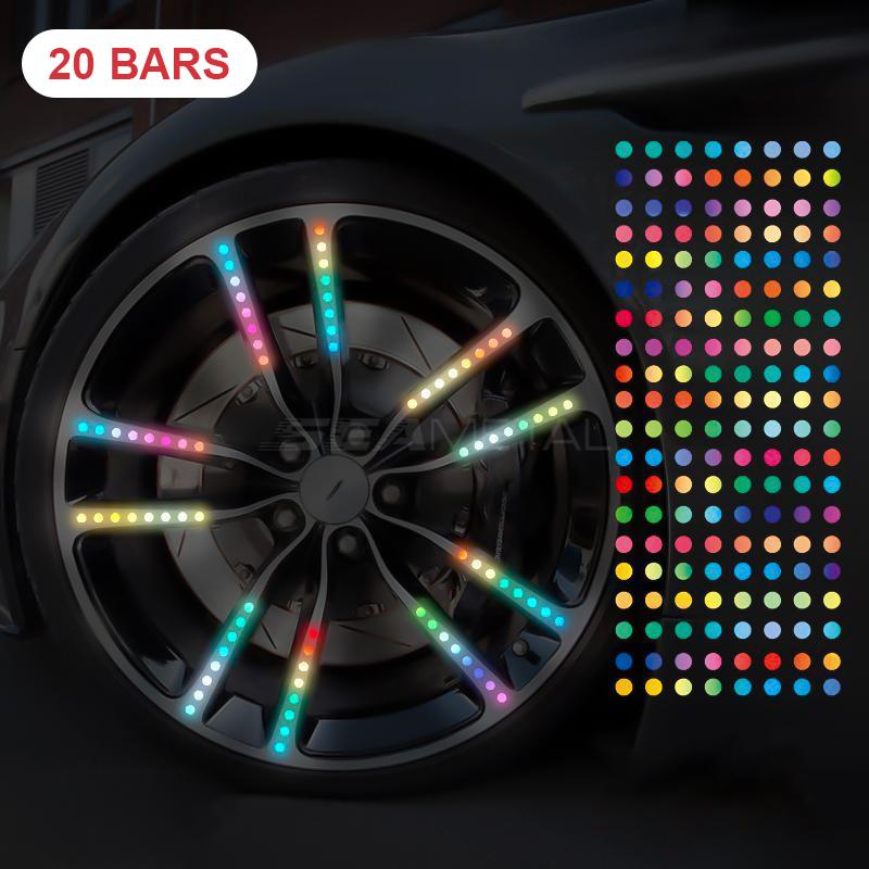 

SEAMETAL 20PCSDIY Автомобиль Мотоцикл Светоотражающие декоративные наклейки 20pcs разноцветный