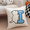 Süßer Custom Art Katze Personalisierter Kissenbezug Überwurf Kissenbezug Verdeckter Knopf Strapazierfähiges Polyester Stuhlkissen