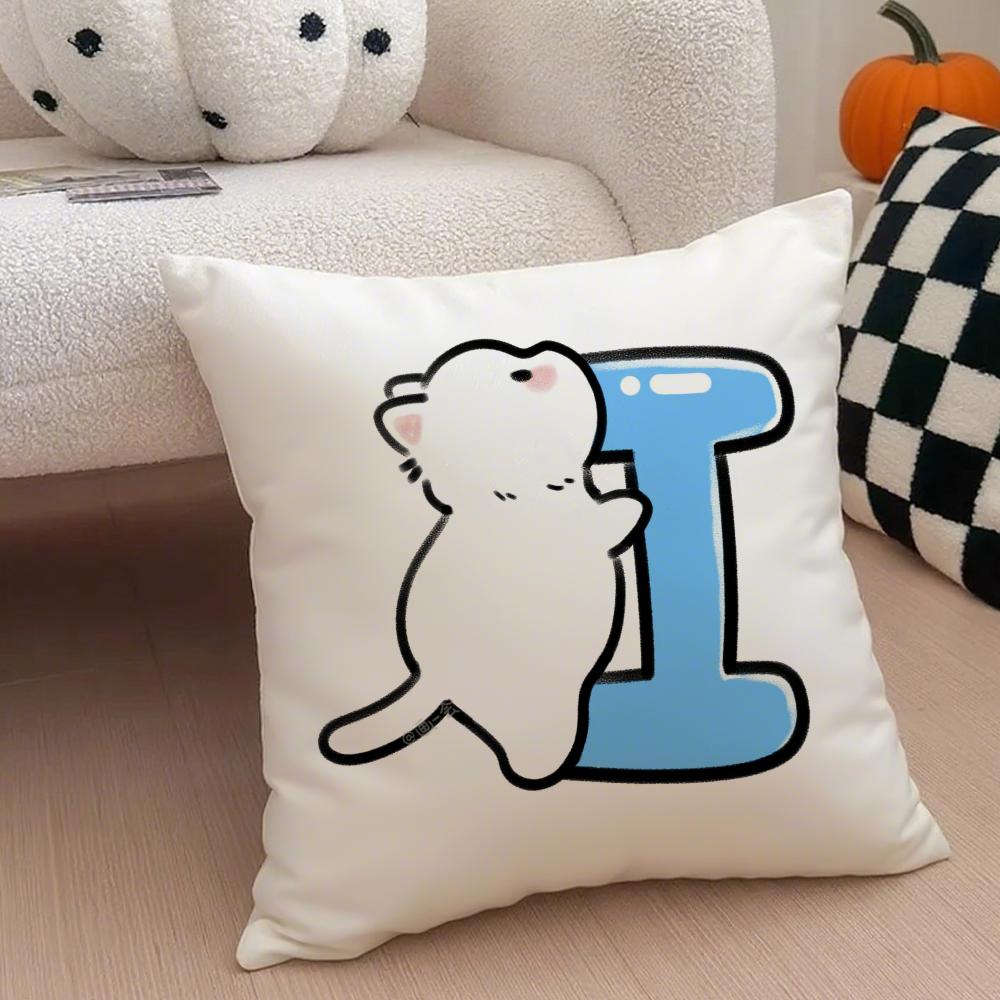Süßer Custom Art Katze Personalisierter Kissenbezug Überwurf Kissenbezug Verdeckter Knopf Strapazierfähiges Polyester Stuhlkissen