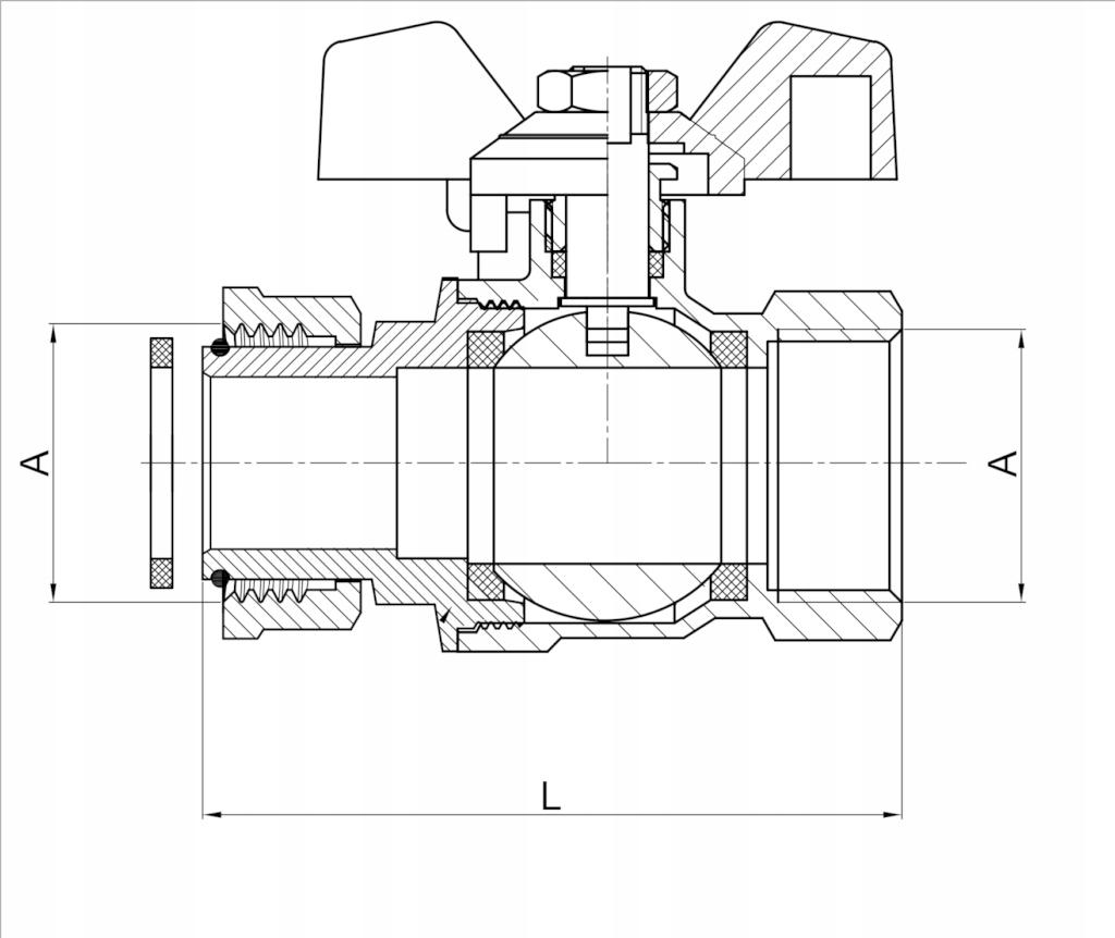 Butterfly Valve 1" With Internal Spanish Screw