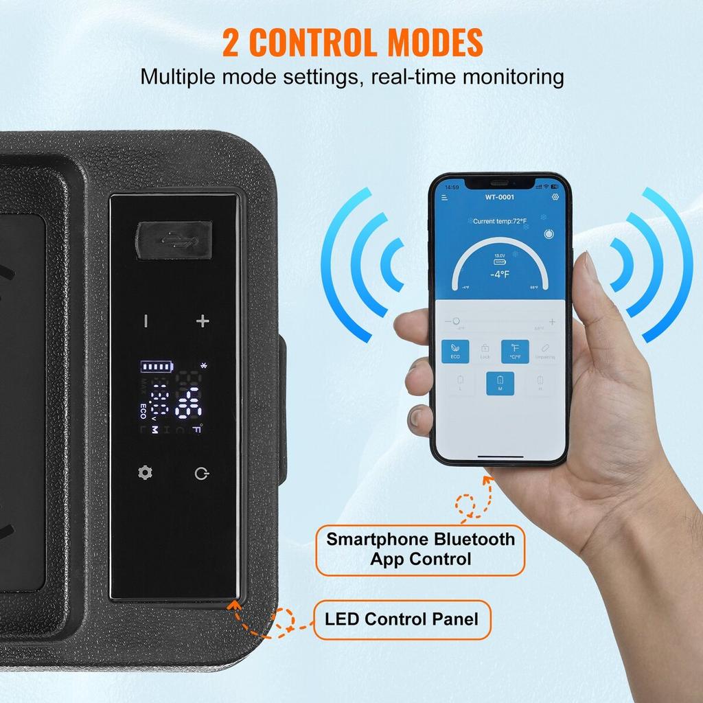 Portable Car Refrigerator Freezer Compressor 8 L Single Zone for Car Home