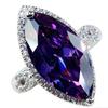 Miki Light Luxury Purple Zircon Marquise Engagement Ring - Versatile High-End Accessory