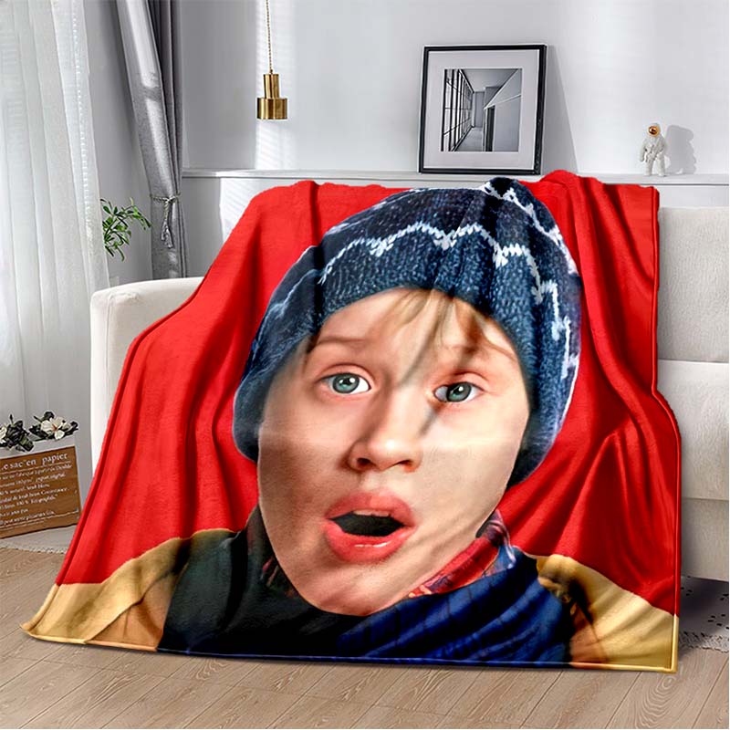 Home‑Alone Classic Film Print Flannel Blanket Soft Warm Throw For Sofa Bedroom Xmas Home Decor Holiday Fan Collectible Gift