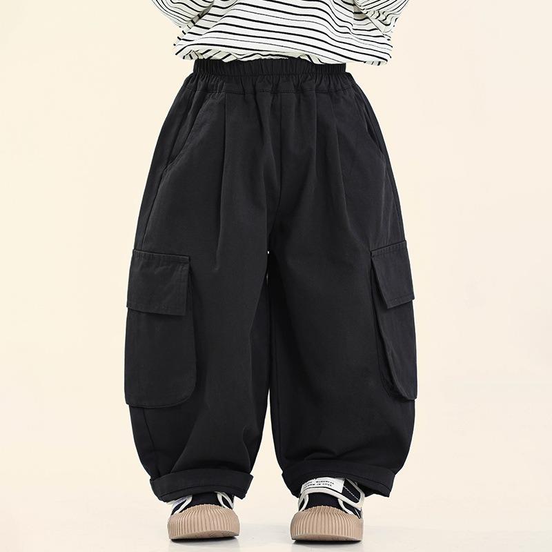 Boys Kids Loose Casual Solid Korean Style Long Trousers For Spring Autumn