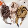 Double Layer Design Two Tone Headwrap Scarf Cotton Linen Bandana Hot Headscarf Accessory  For Women