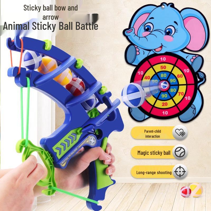 Catapult Sticky Ball & Bow Set: Educational Parent-Child Cartoon Dartboard Toy