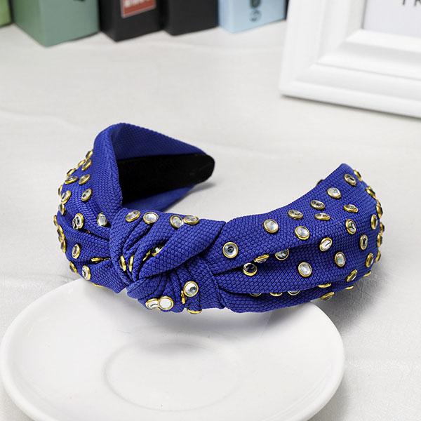 Vintage Thick Fabric With Rhinestone Knotted Hairband Knot Headband Hair Accessories Hair Jewelry
