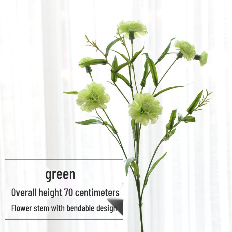 Carnation Silk Flower Bouquet with Vase - Artificial Floral Arrangement for Home Decor
