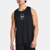 Under Armour Logo Print Quick-Dry Running Training Crew Neck Vest Men Tops Black 1383399-001