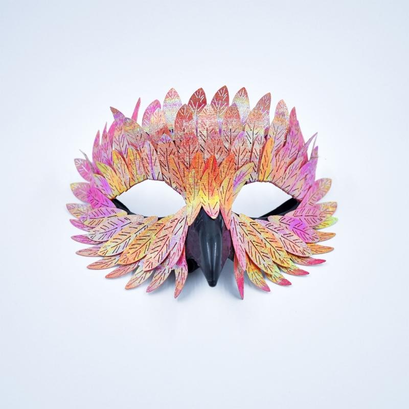 Maschera di Maschera Maschera d'Aquila Maschera Mezza Faccia Maschera per Role Playing Maschera da Festa Maschera con Becco d'Uccello e Piume Maschera per Costume di Halloween