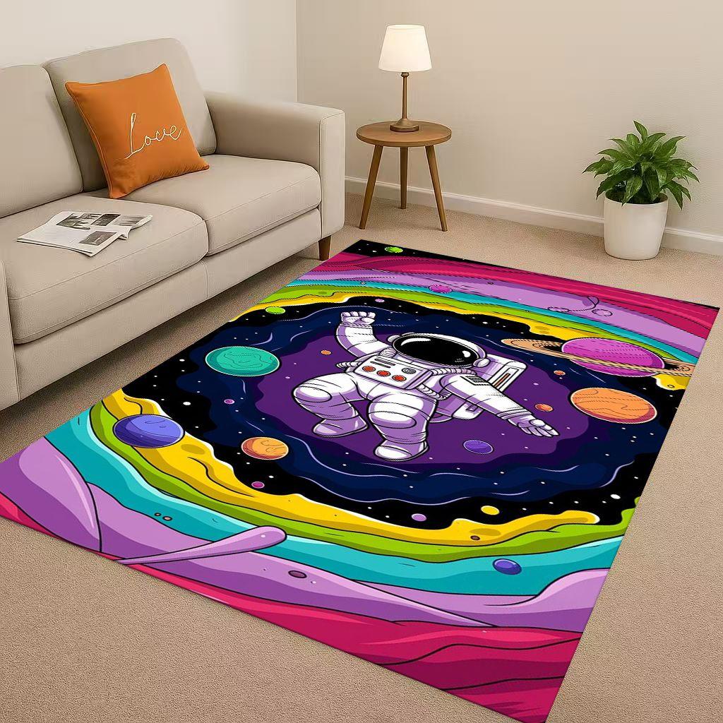 

HD Cartoon Astronaut Spaceman Planet Living Room Non Slip Area Rug Carpet for Bedroom Playroom Sofa,Home Decor Doormat Christmas 40cm x 60cm