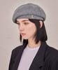 Bajal Studded Logo Wool Beret Grey