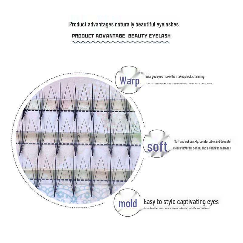 5-Pack Self-Grafting Natural Flower Flat False Eyelashes