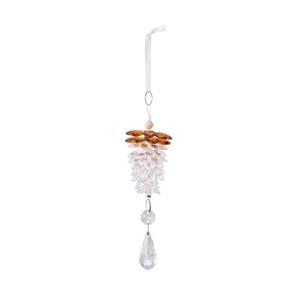 Acrylic Ornaments Acrylic Pine Cone Ornaments Prism Acrylic Pinecone Ornaments for Christmas Tree Decor Glittering Pendant коричневый