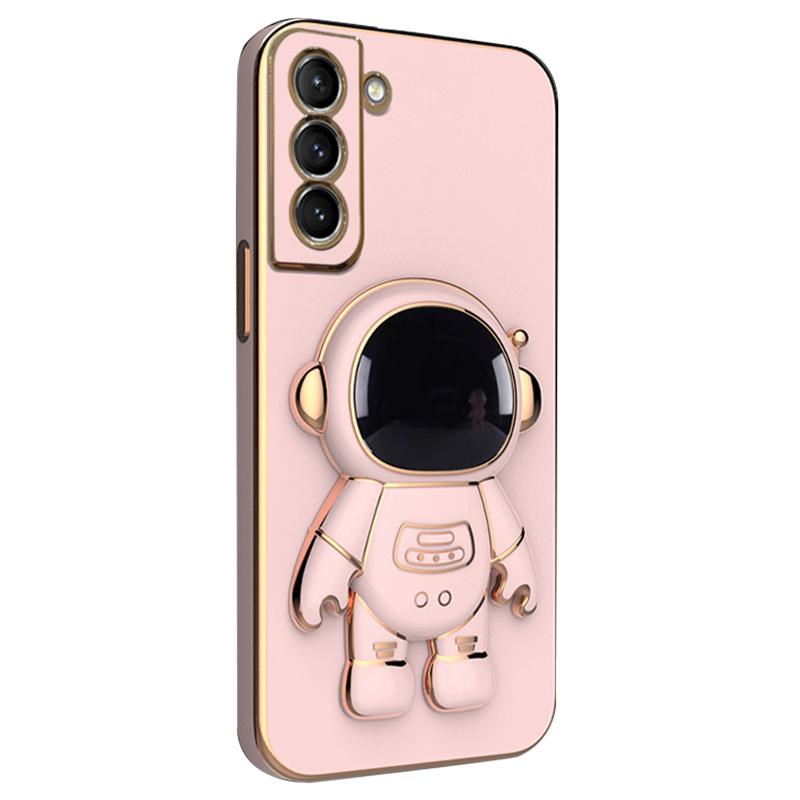 For Samsung Galaxy S23 Astronaut Phone Case Electroplating TPU Shockproof Cover