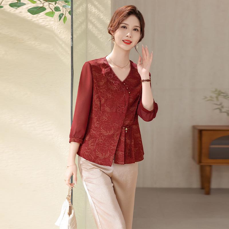 New Summer Seven-Sleeve Chinese Style Mid-Aged Women's Wear