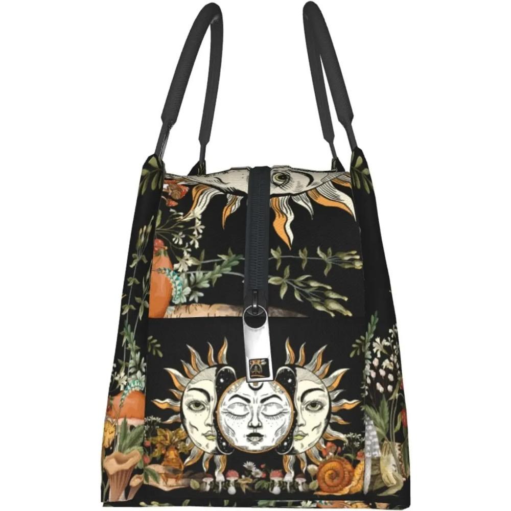 Genți de prânz termoizolate cu ciupercă zeul soarelui pentru femei bărbați, genți reutilizabile de răcire pentru prânz, tip tote, cutie pentru pregătirea mesei pentru muncă