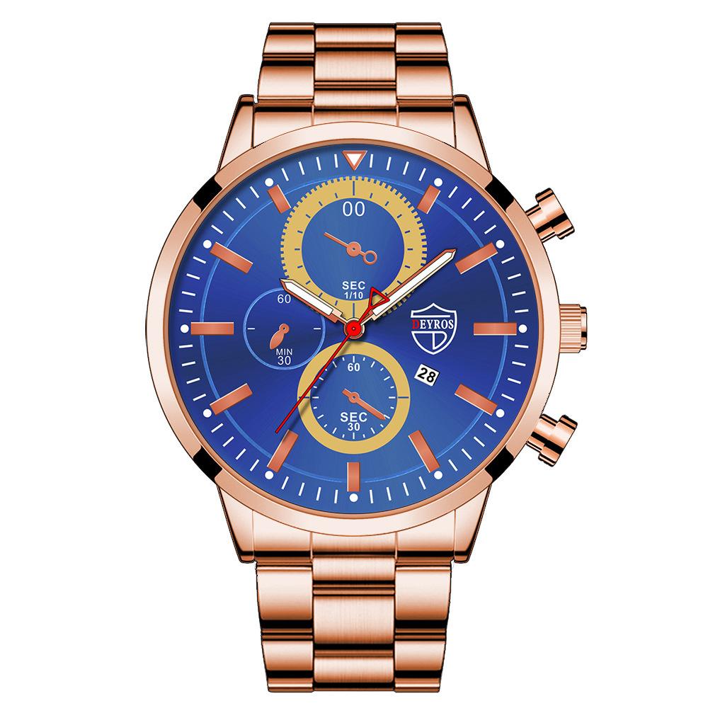Steel Belt Watch Men'S Classic Automatic Luminous Calendar Quartz Watch