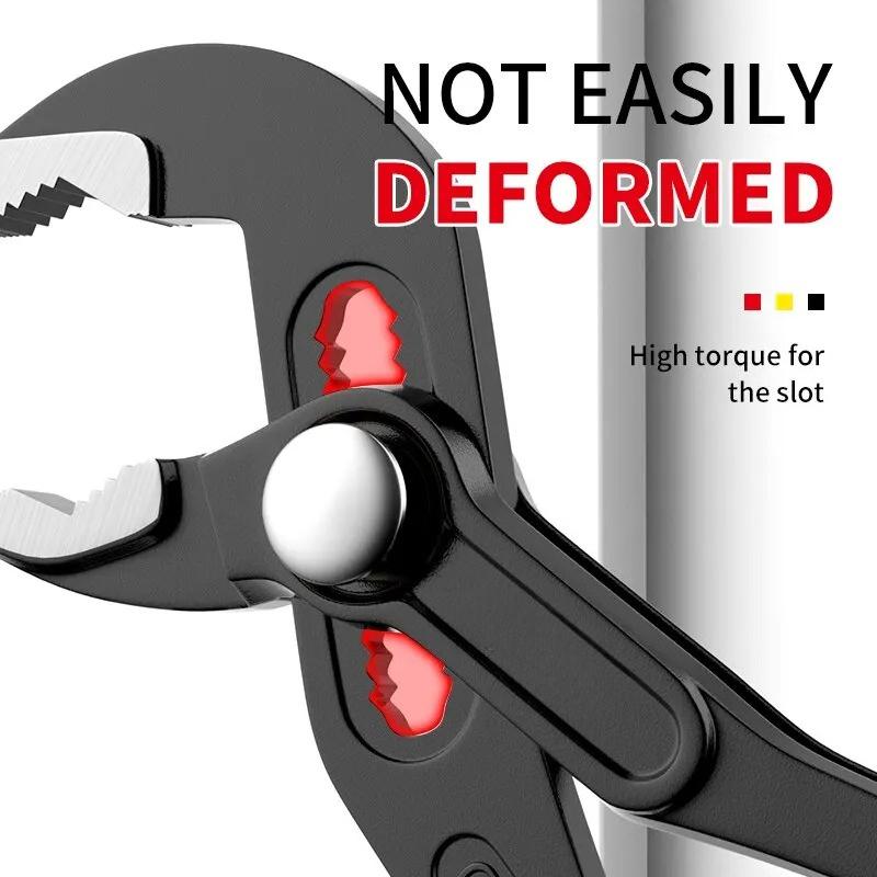 Water Pump Pliers Quick-release Plumbing Pliers Pipe Wrench Adjustable Water Pipe Clamp Pliers Household Hand Tools Multi-functi