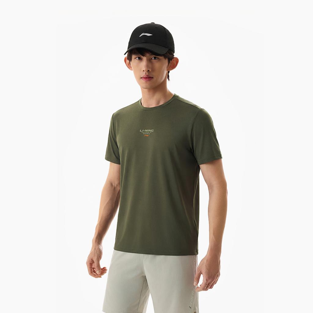 Li-Ning Soft Minimalist Letter Print Back Short Sleeve T-Shirt Men Tops ATSW321-1