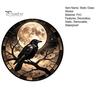 Decorative Window Privacy Film Halloween Raven Moon Static Glass Sticker, Removable Decals, Vintage Dark Retro Crow Decals PVC Waterproof Cling