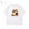 Cute Cats Playing The Phones Print Women T-shirt Short Sleeve Crew Neck Casual Top for Summer Women's Clothing