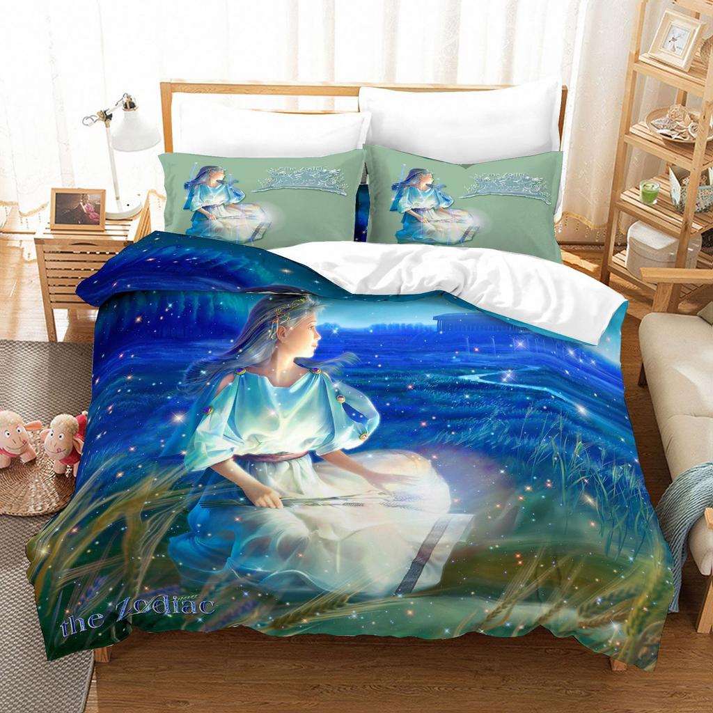 Cartoon Digital Printing Twelve Constellations Duvet Set Bedding Two Or Three-Piece Set