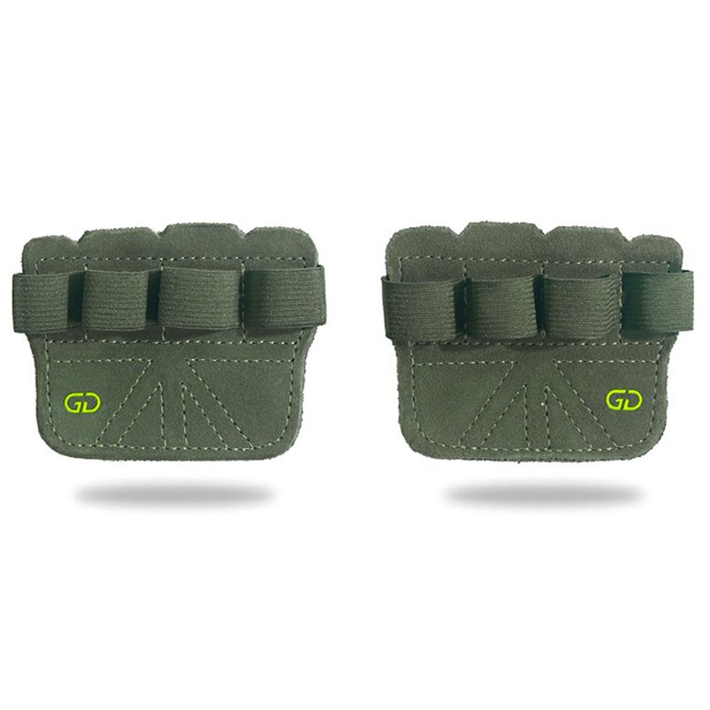 

GOUNOD GL062 1 Pair Adults Weightlifting Palm Guard Anti Slip 4 Finger Double Layer Cowhide Palm Protection Pad C