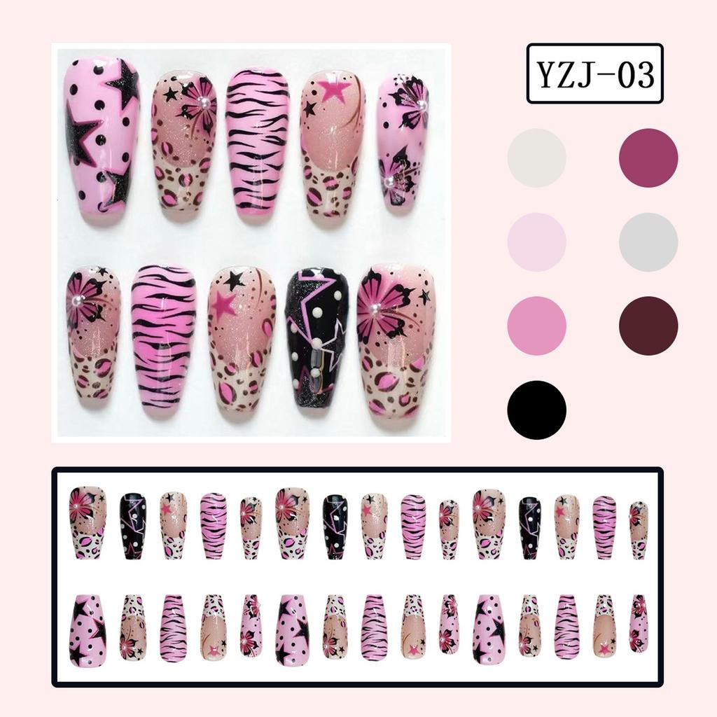 Pack of 30 Artificial Nail In Multiple Sizes Including Ballet Floral Patterns for Easy DIY Nail Enhancement