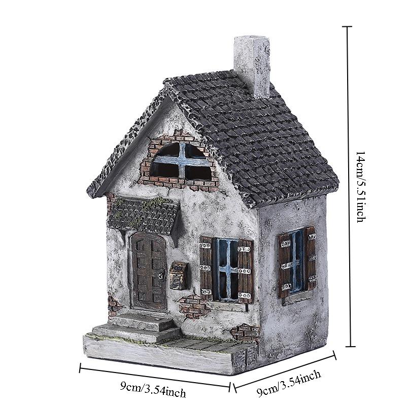 Fairy Tale World Dwarf House Witch Castle Tree House Sculpture Resin Craft Outdoor Garden Patio Lawn Home Decoration Accessories