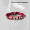 Temperature-Sensitive Color-Changing Butterfly Choker with Lightweight Dog Tag and Cross-Subculture Design