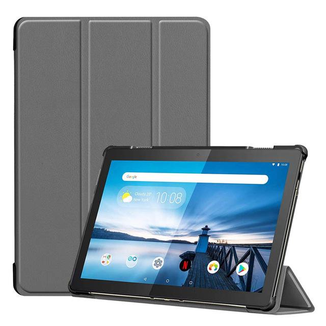 

Магнитный чехол из искусственной кожи для Lenovo Tab M10 TB-X605F TB-X605L, тонкий тройной складной чехол для планшета с подставкой для Lenovo M10 10,1 серый