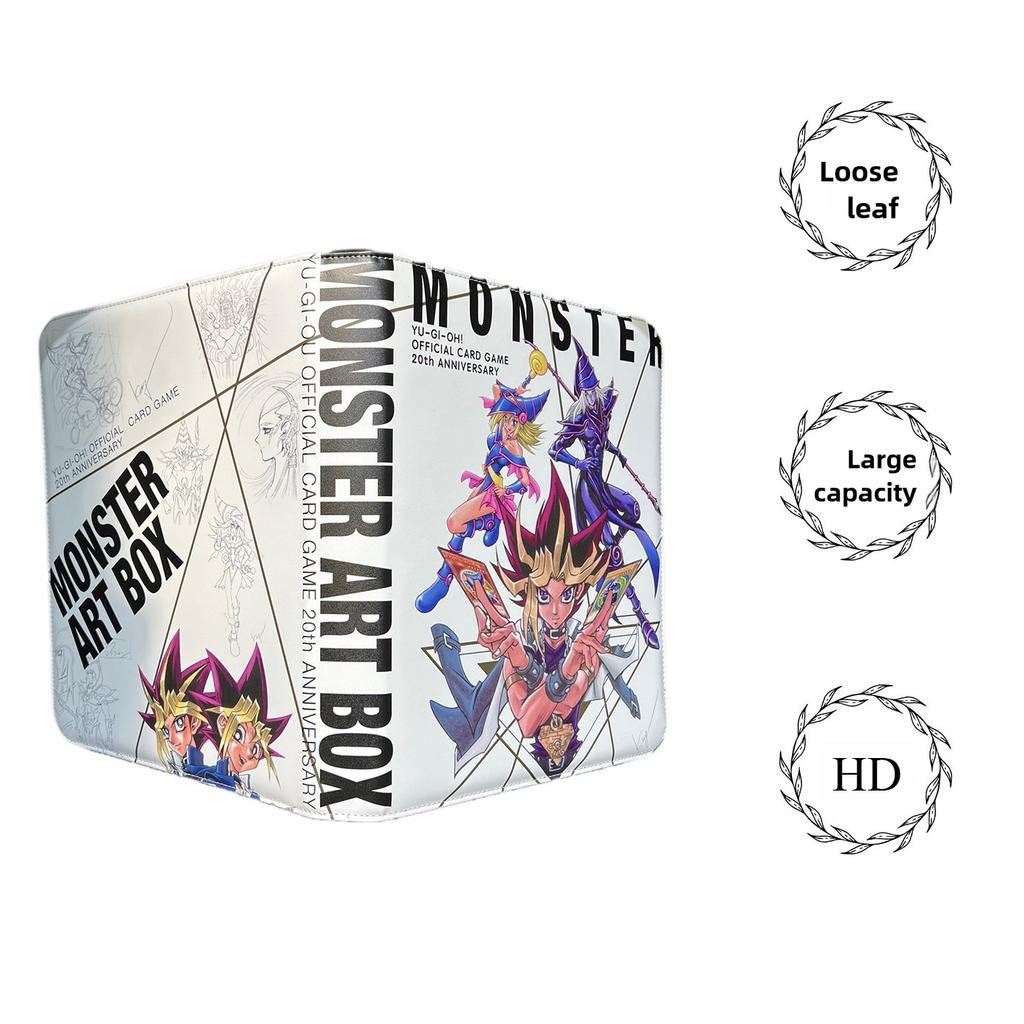 Custom Cover 500+ Capacity A4 Yu-Gi-Oh! Binder Premium PU Leather 9-Pocket Zippered Album TCG Organizer with Refillable Pages