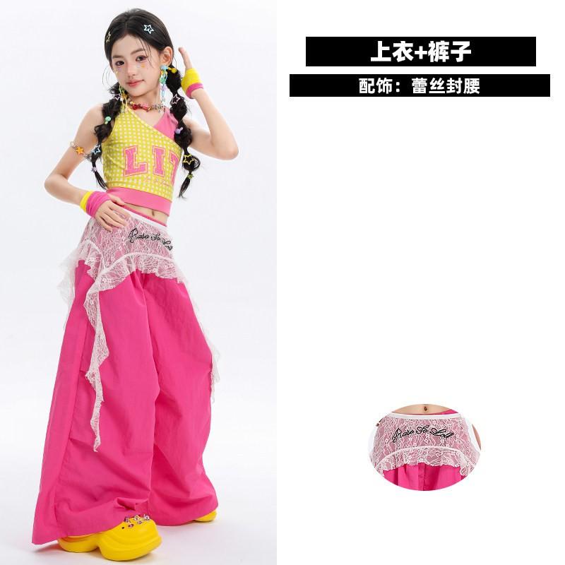 Girls Jazz Dance Costume Kids Performance Outfit Trendy Streetwear Style