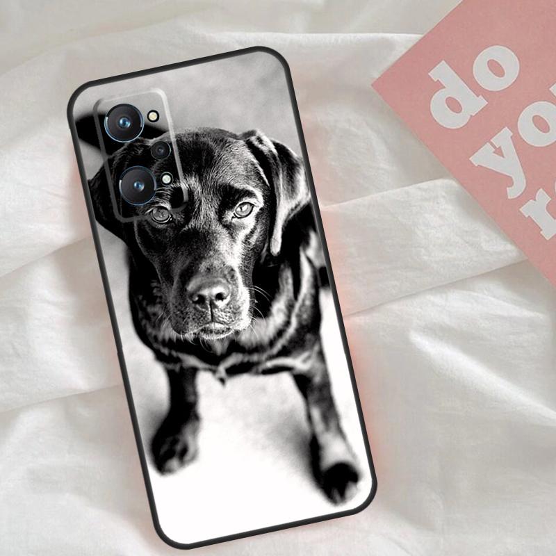 Black Labrador Dog Case For Realme C53 C55 C33 C63 C61 C51 C65 C67 C71 C75 11 12 13 14 Pro Plus GT6 GT7 15 Pro