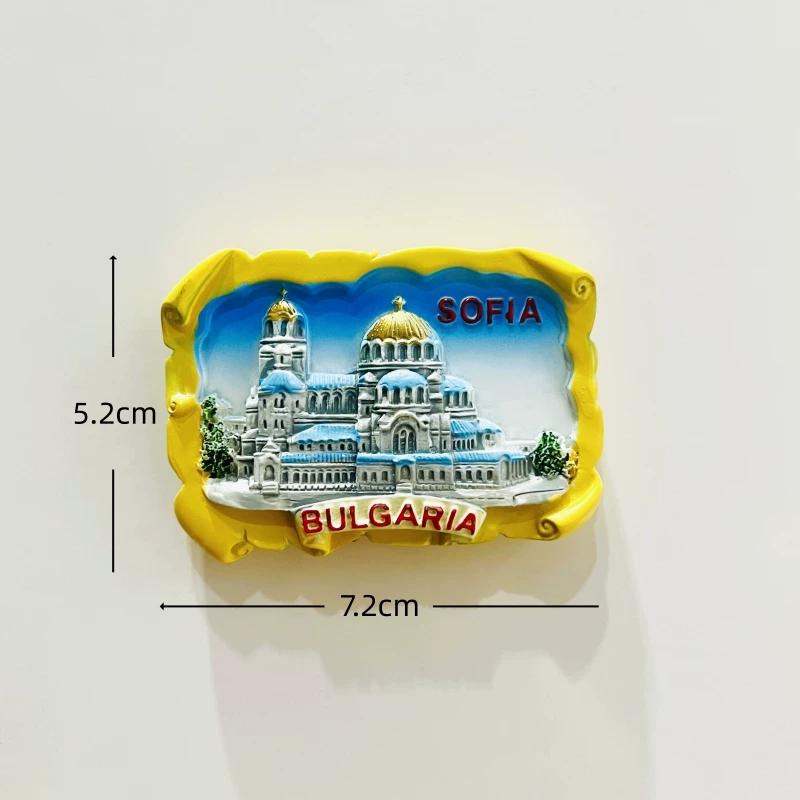 Bulgaria Resin Fridge Magnet Stickers Travel Souvenir Gift Landscape Refrigerator Magnet Home Kitchen Decor