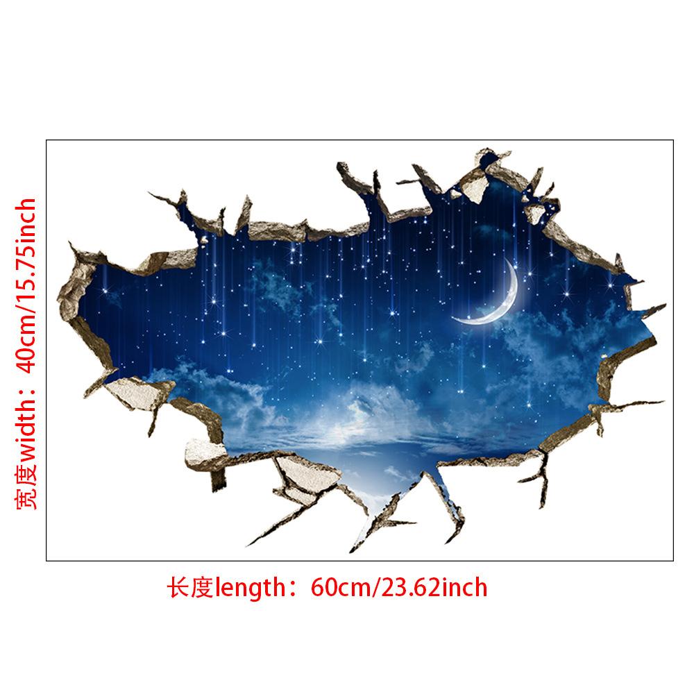 3D Self-adhesive Tearable Wall Starry Sky Universe Planet World Ceiling Living Room Decorative Wall Sticker