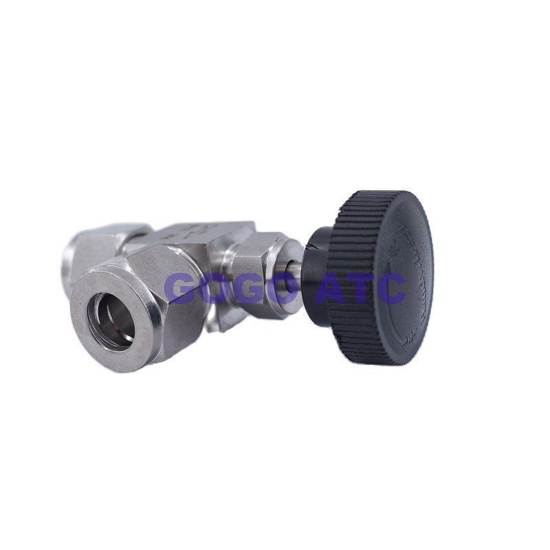 Free ship Adjustable Right angle needle 6 8 10 12mm 1/8 1/4 3/8 inch hard tube SS304 Flow Control shut off crane needle valve