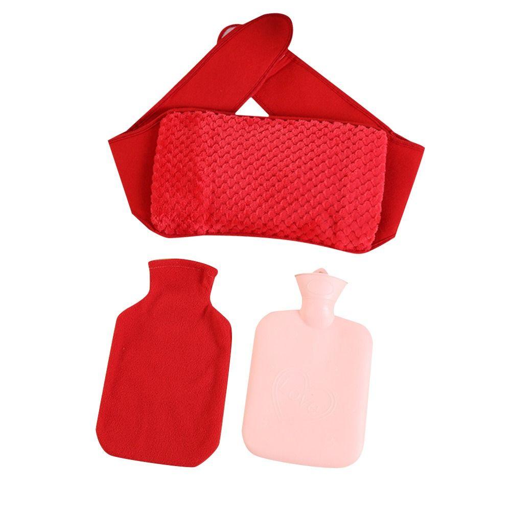 Portable PVC Hot Water Bottle Belt Wearable Cartoon Hot Water Pouch Soft Hand Warmer Plush Waist Cover Belt
