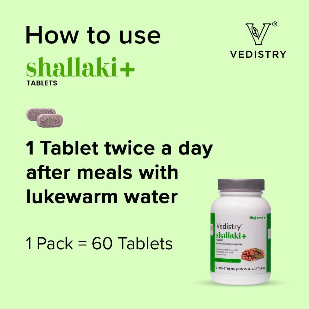 Vedistry Shallaki Plus Tabletki Wspierające Mobilność Dla Aktywnego Stylu Życia Komfort Elastyczny Ruch Codzienne Stosowanie Opakowanie 60 Tabletek 1 sztuka