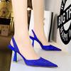 2026 Léto Nová Značka Dámské Sandály Módní Křišťálová Přezka Slingback Vysoké Podpatky Párty Elegantní Zlaté Dámské Boty Sexy Lodičky