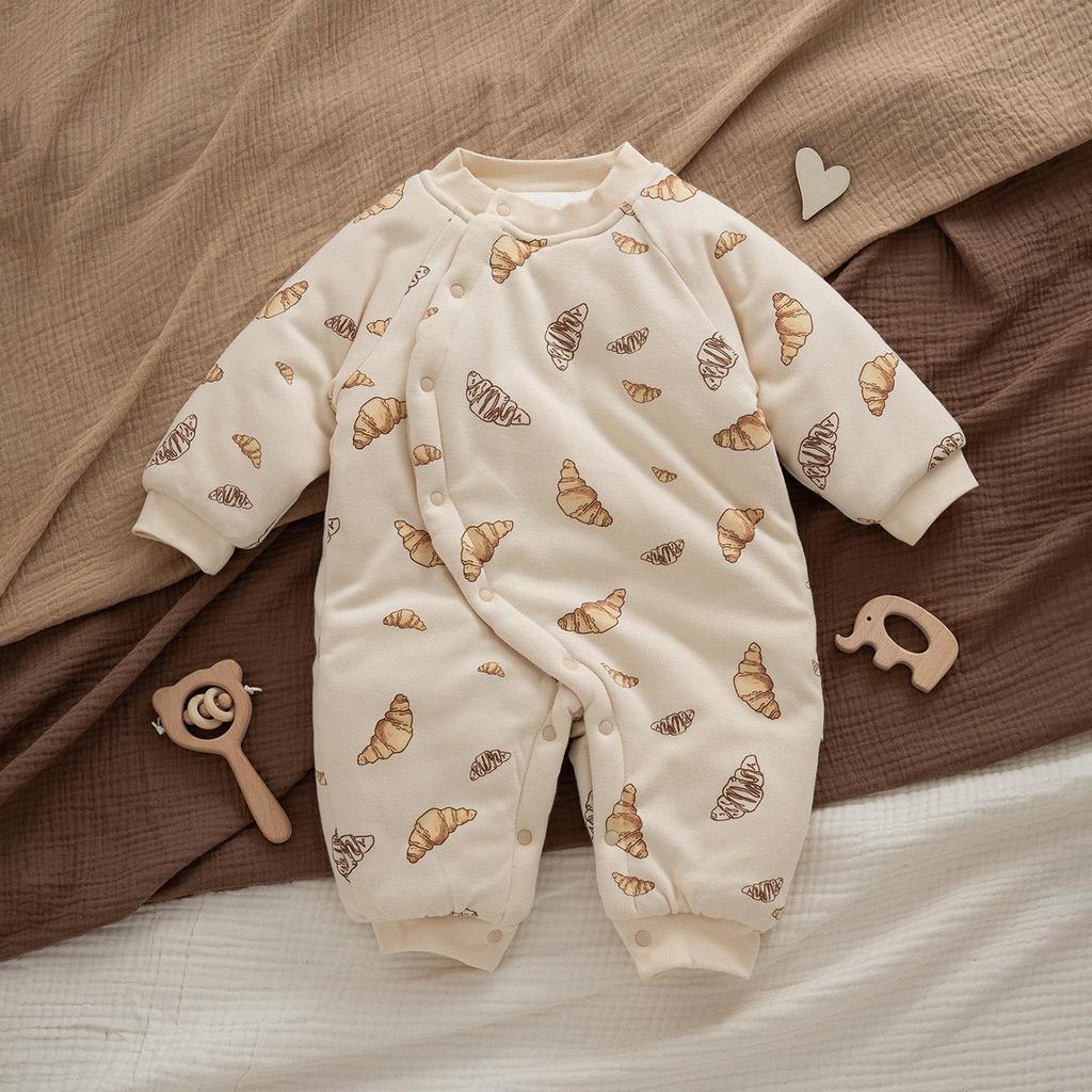 Newborn Boys' Winter Quilted Jacket: Thick, Warm, Stylish Outdoor Jumpsuit