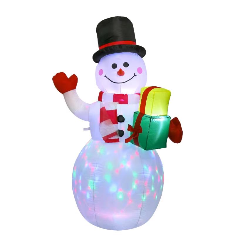 

1.5M Christmas Inflatable Snowman Airblown Decor With Led Light Christmas Outdoor Courtyard Garden Doorway Ornaments Party Props (As shown-33557)-