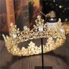 Baroque Bride wedding crown headdress Colors Metal Crystal circle Tiaras Hair Jewelry Queen King Diadem Head Ornaments