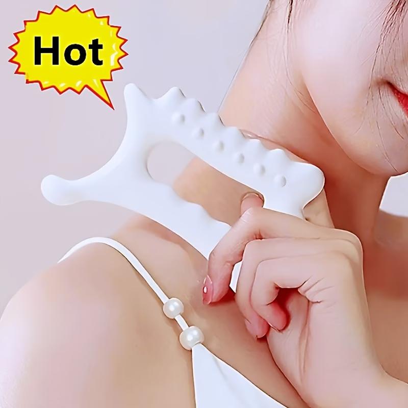 Ergonomic Wave Edge Thumb Massage Tool - PP Material for Deep Tissue Relaxation, Facial Contouring & Acupressure, All-Season Use