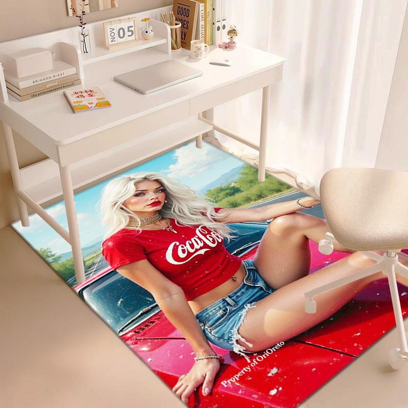 Christmas gift Halloween themed cola beverage Coca Cola carpet is suitable for living room and bedroom doormats office balcony decorative carpet V25