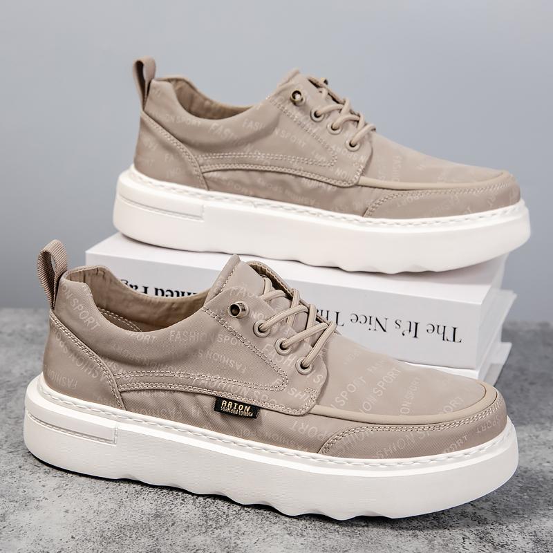 Fashion Personality Mens Casual Shoes New Design Lace-up Vulcanize Shoes Thick Sole Sneakers Versatile Thick Bottom Male Canvas Footwear